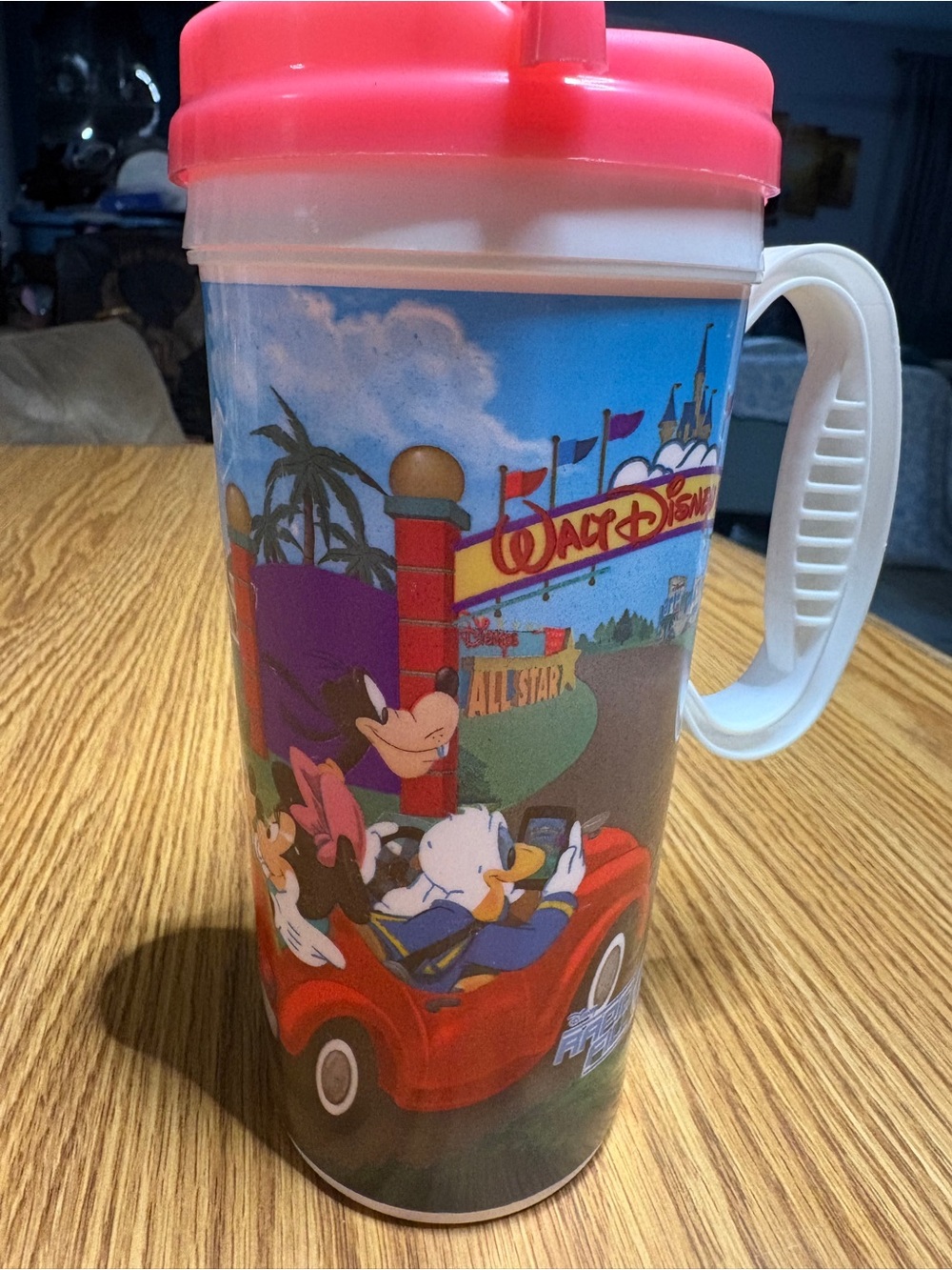 Walt Disney Pink-Top Travel Mug with Handle